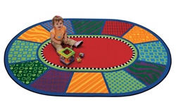 Playful Patterns Infant Rug - Oval - 5'5" x 7'8" - CFK3905 - Carpets for Kids