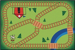 Railroad Playtime Value Rug - Rectangle - 4' x 6' - CFK4855 - Carpets for Kids