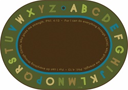 Philippians 4:13 Literacy Rug - Nature - Oval - 6' x 9' - CFK73706 - Carpets for Kids