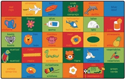 Bilingual Alphabet Blocks Rug - Rectangle - 7'6" x 12' - CFK8012 - Carpets for Kids