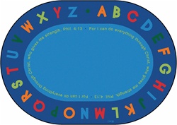 Philippians 4:13 Literacy Rug - Oval - 6' x 9' - CFK82506 - Carpets for Kids