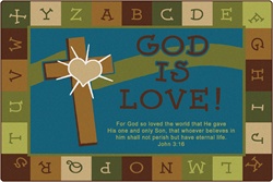 God is Love Learning Rug - Nature - Rectangle - 4' x 6' - CFK83724 - Carpets for Kids