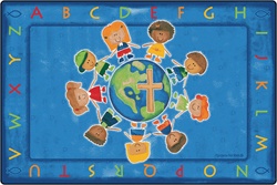 All God's Children Circletime Rug - Rectangle - 6' x 9' - CFK84416 - Carpets for Kids