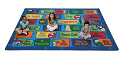 Veggie Values Seating Rug - Rectangle - 5'5" x 7'8" - CFK95115 - Carpets for Kids