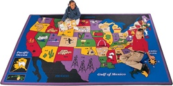 Discover America Rug Factory Second - Rectangle - 5'10" x 8'4" - CFKFS1400 - Carpets for Kids