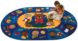 Sign, Say & Play Rug Factory Second - Oval - 5'5" x 7'8" - CFKFS1705 - Carpets for Kids