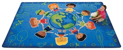 Give the Planet a Hug Rug Factory Second - Rectangle - 3'10" x 5'5" - CFKFS4413 - Carpets for Kids