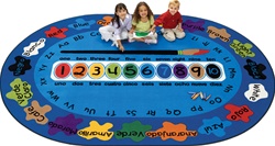 Bilingual Paint by Numero Rug Factory Second - Oval - 6'9" x 9'5" - CFKFS5395 - Carpets for Kids