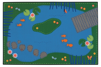 Tranquil Pond Value PLUS Rug Factory Second - Rectangle - 6' x 9' - CFKFS7206 - Carpets for Kids