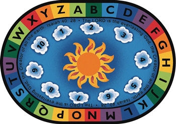Isaiah 40:28 Circletime Rug Factory Second - Oval - 4'5" x 5'10" - CFKFS79404 - Carpets for Kids