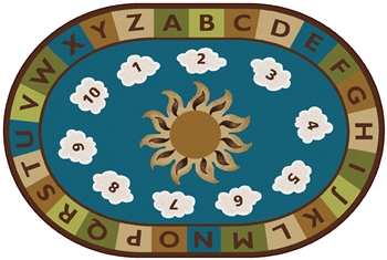Sunny Day Learn & Play Rug Factory Second - Nature - Oval - 8' x 12' - CFKFS94708 - Carpets for Kids