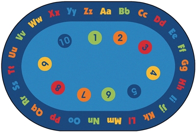Circletime Early Learning Value Rug Factory Second - Oval - 8' x 12' - CFKFS9698 - Carpets for Kids