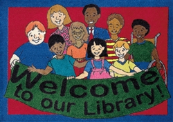 Welcome To Our Library Rug - Rectangle - 23" x 32" - JC1460VIP03 - Joy Carpets
