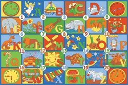 Time To Learn Play Rug - Rectangle - 36" x 80" - LC176 - Learning Carpets