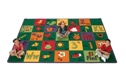 Spanish Alphabet Blocks Rug - Rectangle - 3'10" x 5'5" - CFK3213 - Carpets for Kids