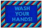 Rainbow Stripe Wash Your Hands Value Mat - Rectangle - 3' x 4'6"