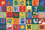 Toddler Alphabet Blocks Rug - Rectangle - 6' x 9' - CFK3800 - Carpets for Kids
