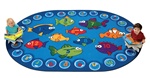 Fishing for Literacy Rug - Oval - 6'9" x 9'5" - CFK6806 - Carpets for Kids