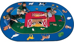 Barnyard Rug - Oval - 6'9" x 9'5" - CFK2995 - Carpets for Kids
