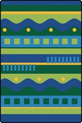Silly Stripes Toddler Rug - Blue - Rectangle - 6' x 9' - CFK3200 - Carpets for Kids