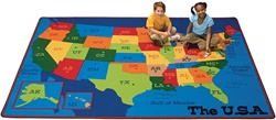 Travelin the USA Rug - Rectangle - 3'10" x 5'5" - CFK3413 - Carpets for Kids