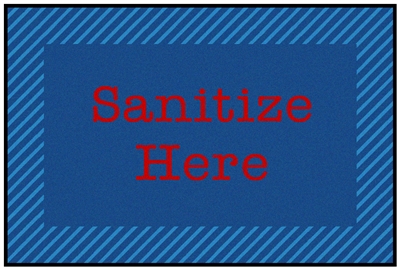 Blue & Red Zone Sanitize Value Mat - Rectangle - 3' x 4'6"