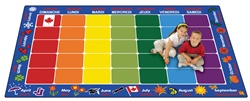 French Calendar Rug - Rectangle - 7'6" x 12' - CFK6112 - Carpets for Kids