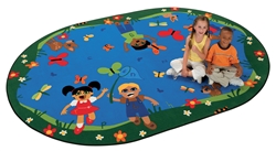 Chasing Butterflies Alphabet Rug - Oval - 5'5" x 7'8" - CFK6715 - Carpets for Kids