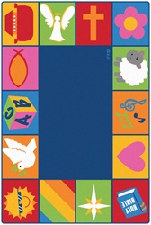 Infant Toddler Bible Blocks Rug - Rectangle - 6' x 9' - CFK73000 - Carpets for Kids