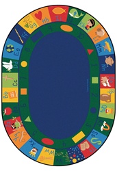 Bible Blocks Learning Rug - Oval - 8'3" x 11'8" - CFK76008 - Carpets for Kids