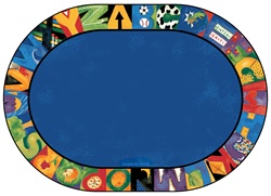 Hide n Seek ABC Rug - Oval - 8'3" x 11'8" - CFK9708 - Carpets for Kids