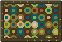 Alphabet Calming Circles Rug Factory Second - Rectangle - 6' x 9' - CFKFS17726 - Carpets for Kids