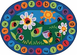 Ladybug Circletime Rug Factory Second - Oval - 8'3" x 11'8" - CFKFS2008 - Carpets for Kids