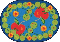 ABC Caterpillar Rug Factory Second - Oval - 8'3" x 11'8" - CFKFS2216 - Carpets for Kids