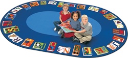 Reading by the Book Seating Rug Factory Second - Oval - 8'3" x 11'8" - CFKFS2616 - Carpets for Kids