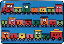 Alphabet Train Rug Factory Second - Rectangle - 4' x 6' - CFKFS4815 - Carpets for Kids