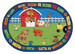 Alphabet Farm Rug Factory Second - Oval - 5'5" x 7'8" - CFKFS5205 - Carpets for Kids