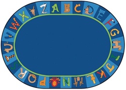 A to Z Animals Rug Factory Second - Oval - 6'9" x 9'5" - CFKFS5506 - Carpets for Kids