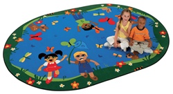 Chasing Butterflies Alphabet Rug Factory Second - Oval - 7'8" x 10'10" - CFKFS6717 - Carpets for Kids