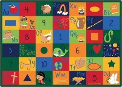Bible Blocks Learning Rug Factory Second - Rectangle - 5'10" x 8'4" - CFKFS76000 - Carpets for Kids
