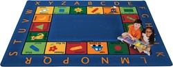 Bilingual Circletime Rug Factory Second - Rectangle - 5'10" x 8'4" - CFKFS9500 - Carpets for Kids