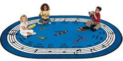 Musical Rug Factory Second - Oval - 6'9" x 9'5" - CFKFS9995 - Carpets for Kids