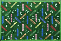 Crayons Rug - Green - Rectangle - 3'10" x 5'4" - JC1418B02 - Joy Carpets