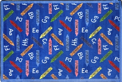 Crayons Rug - Red - Rectangle - 3'10" x 5'4" - JC1418B03 - Joy Carpets