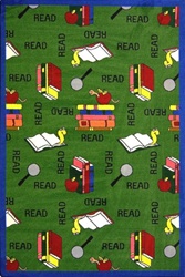 Bookworm Rug - Green - Rectangle - 3'10" x 5'4" - JC1419B02 - Joy Carpets