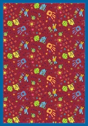 Scribbles Wall-to-Wall Carpet - Red - 13'6" - JC1423W03 - Joy Carpets