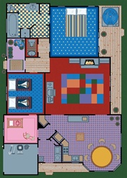 Creative Play House Rug - Rectangle - 3'10" x 5'4" - JC1453B - Joy Carpets