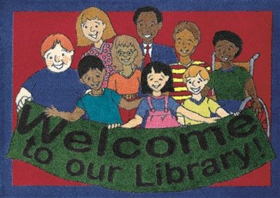 Welcome To Our Library Mat - Rectangle - 2'8" x 3'10"