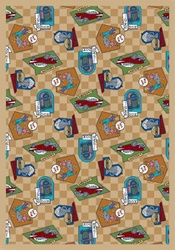Fabulous Fifties Rug - Beige - Rectangle - 5'4" x 7'8" - JC1461C04 - Joy Carpets