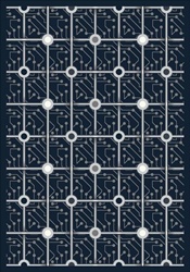 Electrode Rug - Navy - Rectangle - 3'10" x 5'4" - JC1582B01 - Joy Carpets